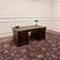 Classic English partner desk green leather