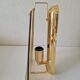 Pair of wall lights in brass and smoked glass by Lakro Amstelveen.