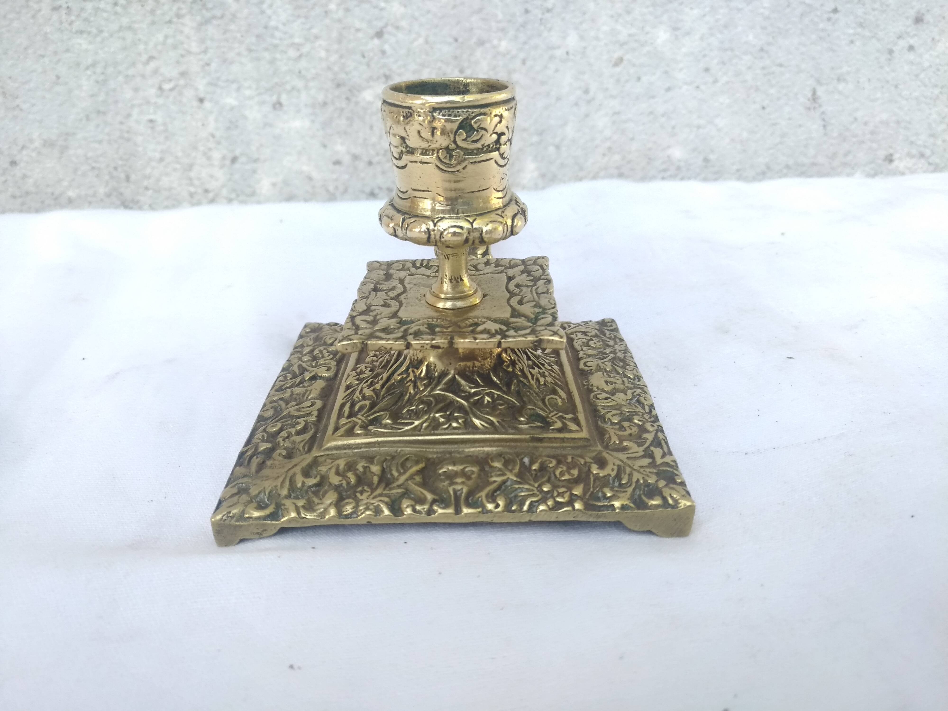 Bronze hand candlestick