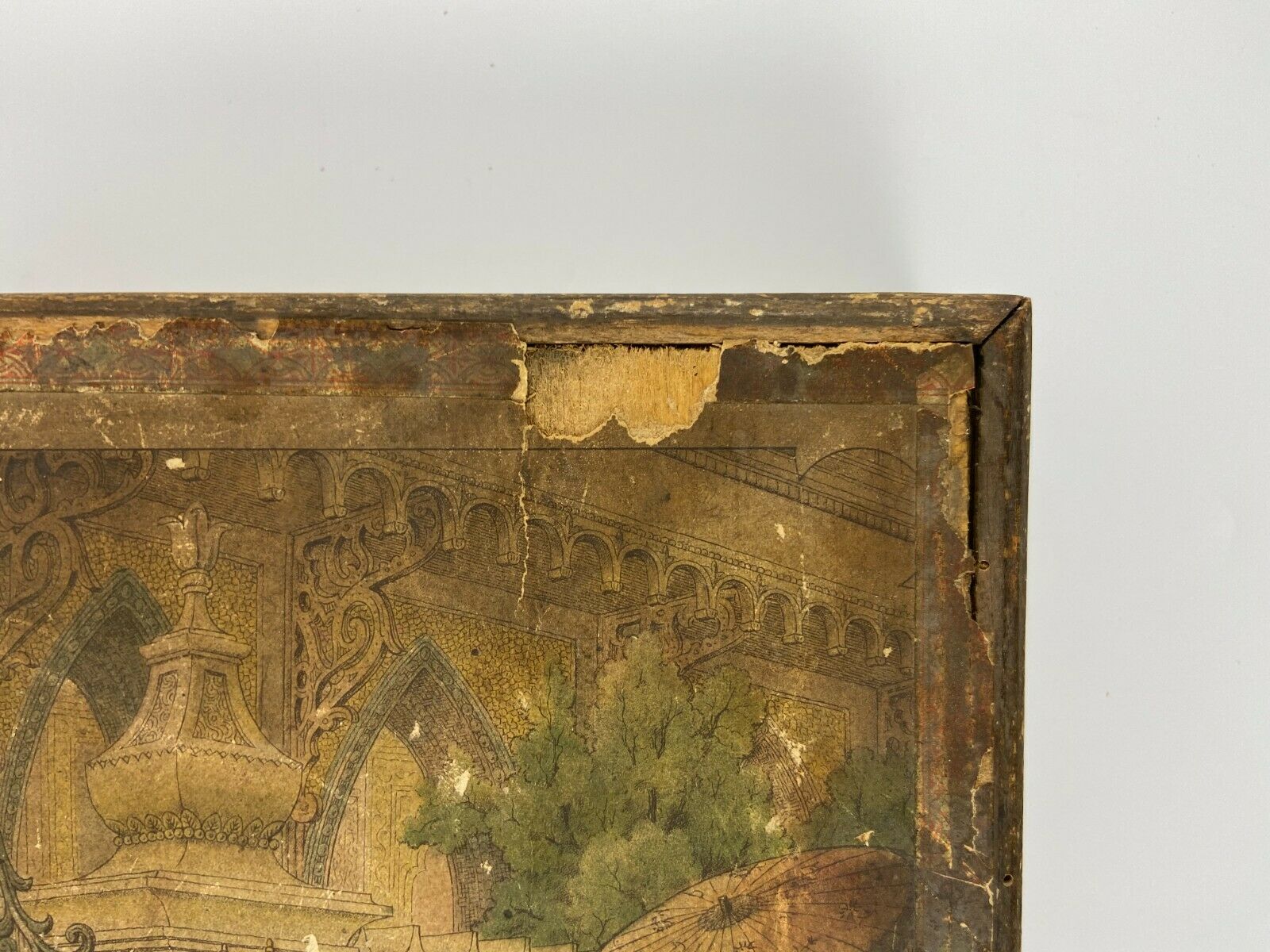 Old wooden box cube puzzle orientalist aladdin game 1900