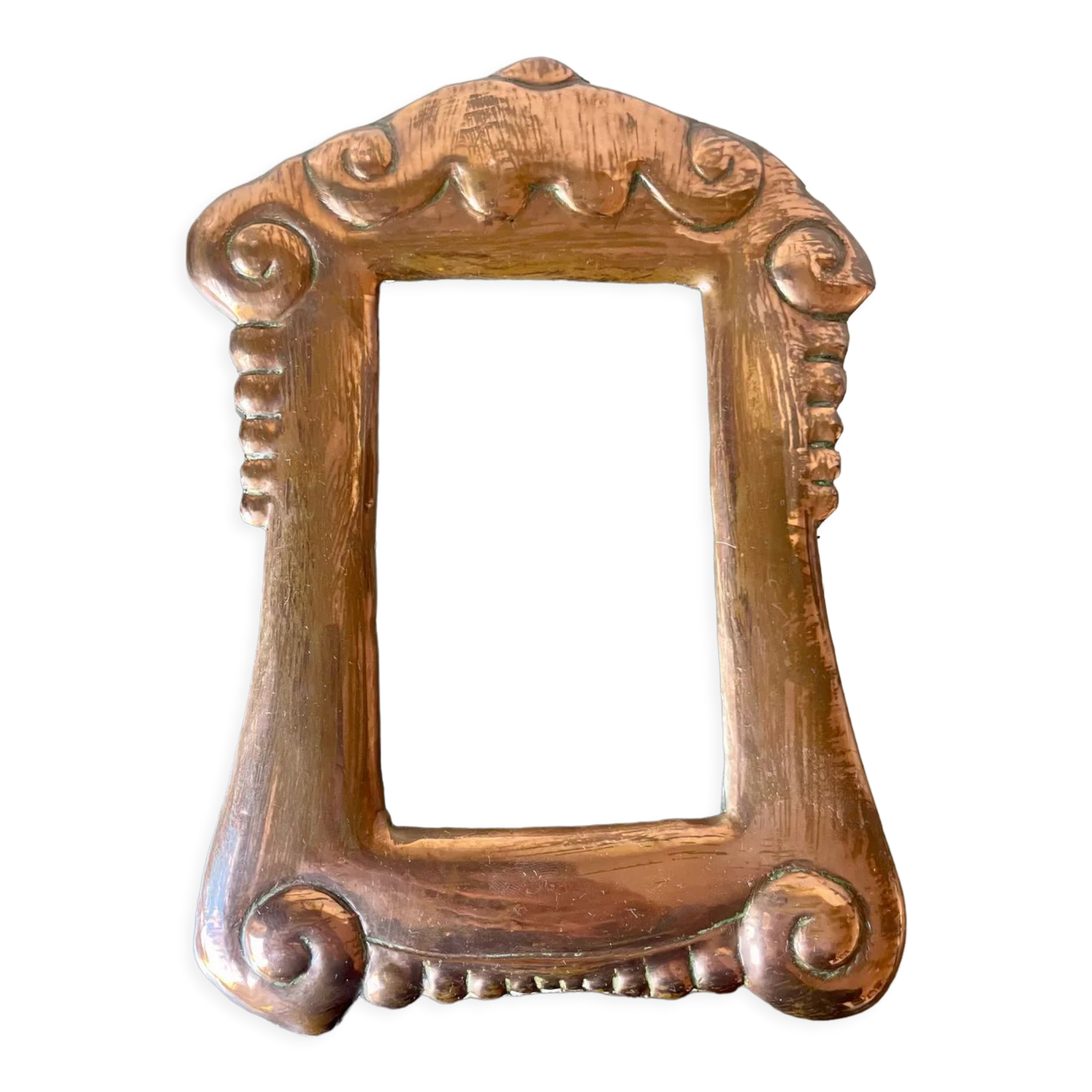Art nouveau copper metal photo frame