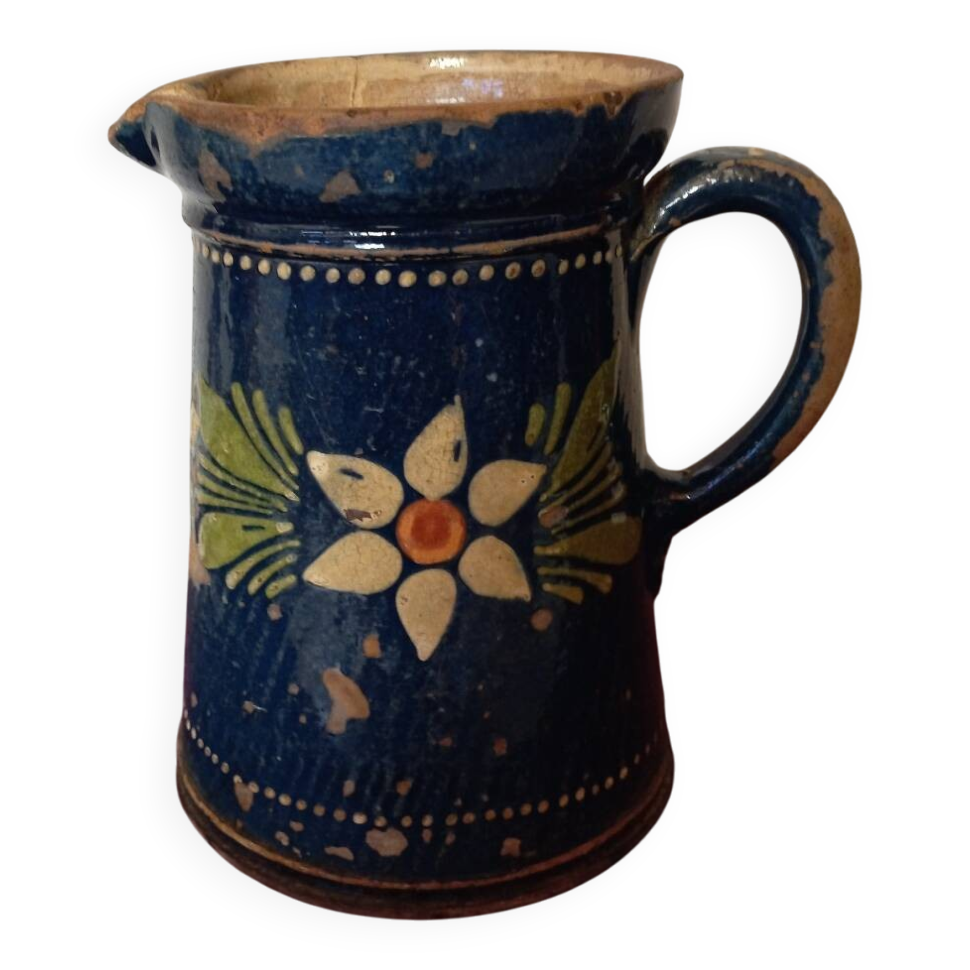 Ancien pot à lait en terre vernissée