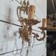 Louis XV style bronze wall lamp with tassels