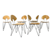 6 chaises Mikado 1800, empilables, design Walter Leeman pour Kusck&co