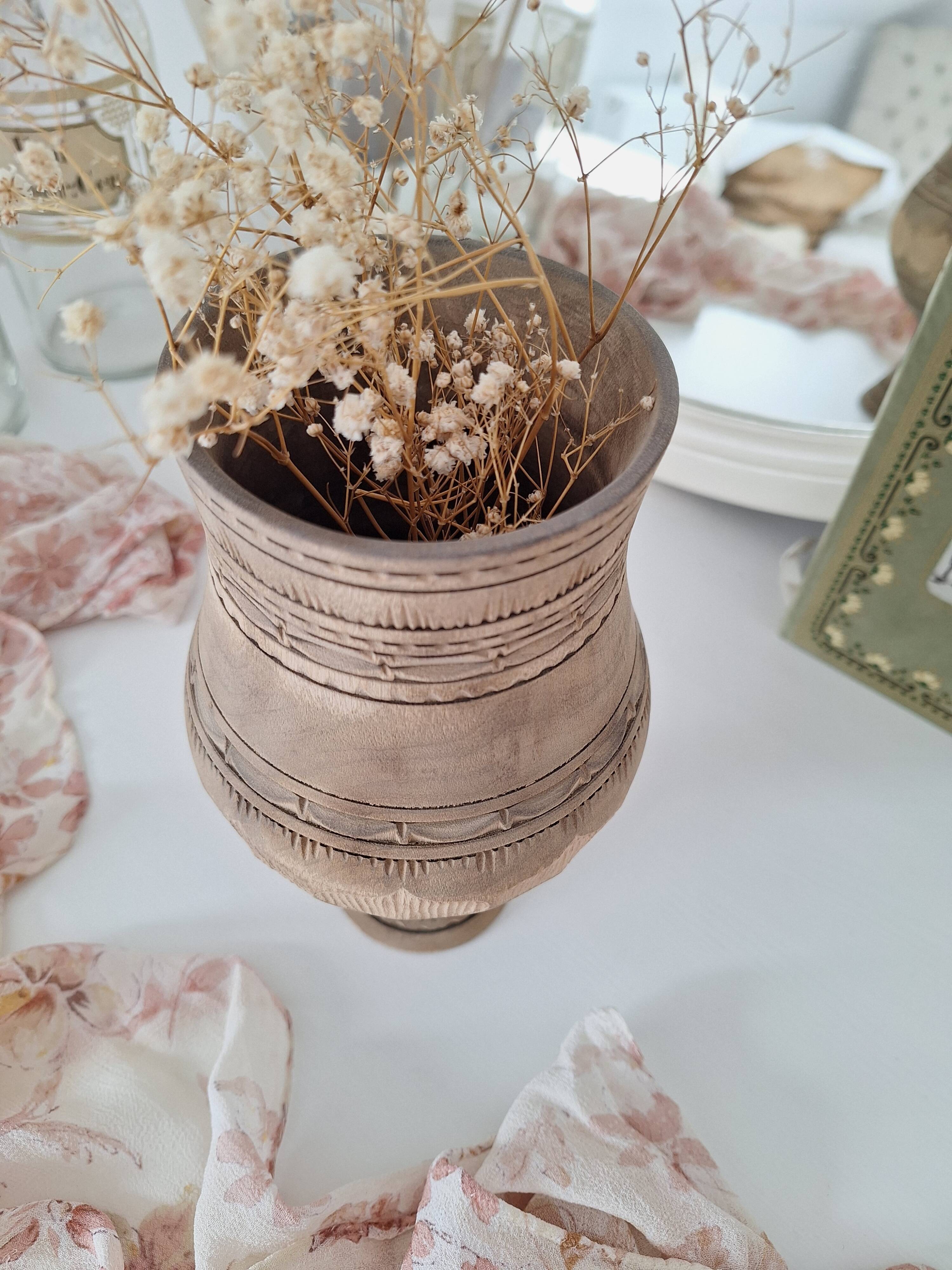 Bowl / Carved wooden vase