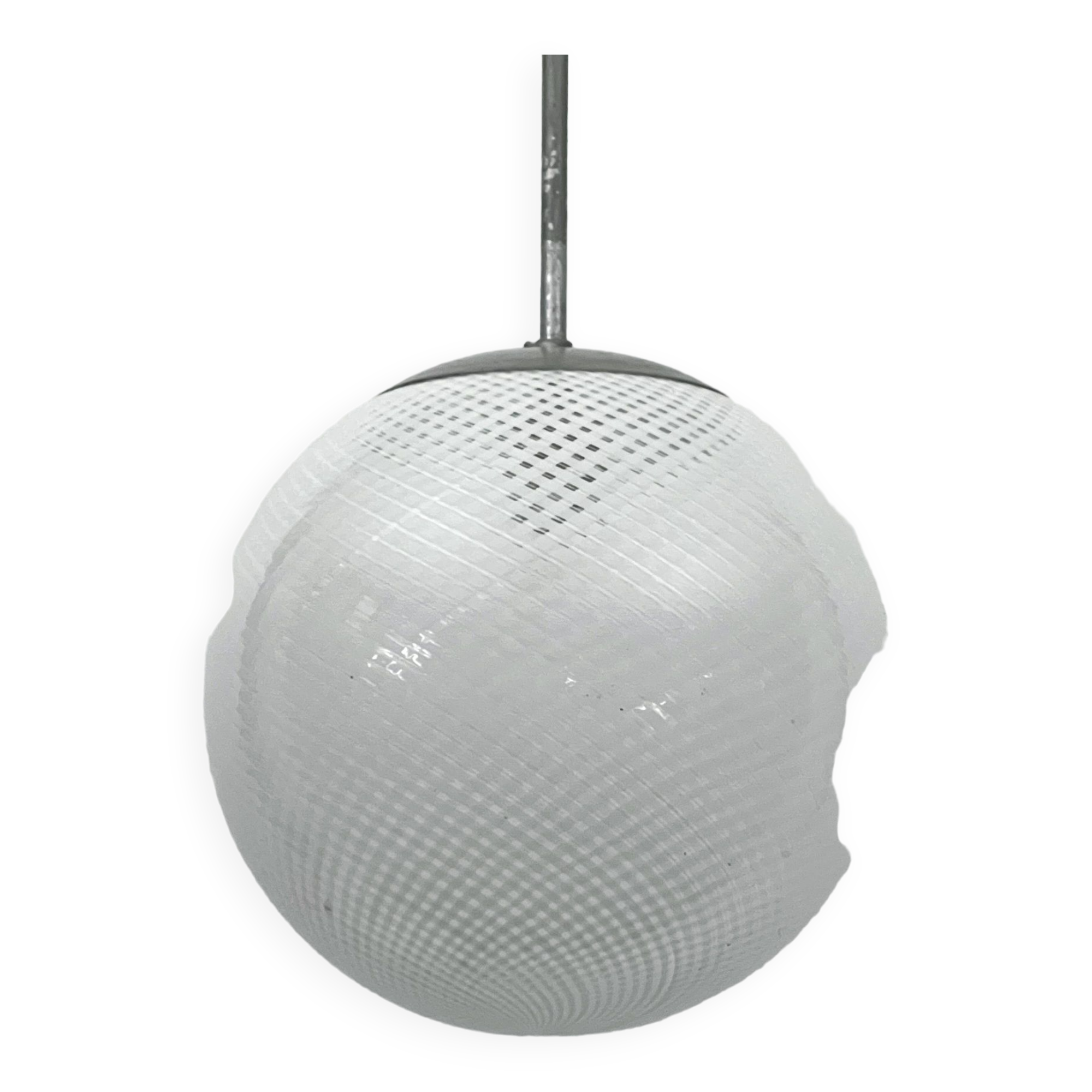 Mid-Century Venini Reticello sphere pendant. Italy 1950s