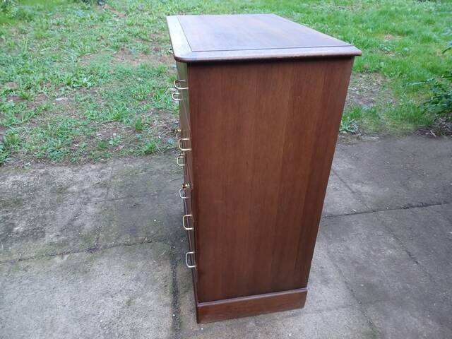 High chest of drawers, Stag brand, 1980s, vintage, United Kingdom