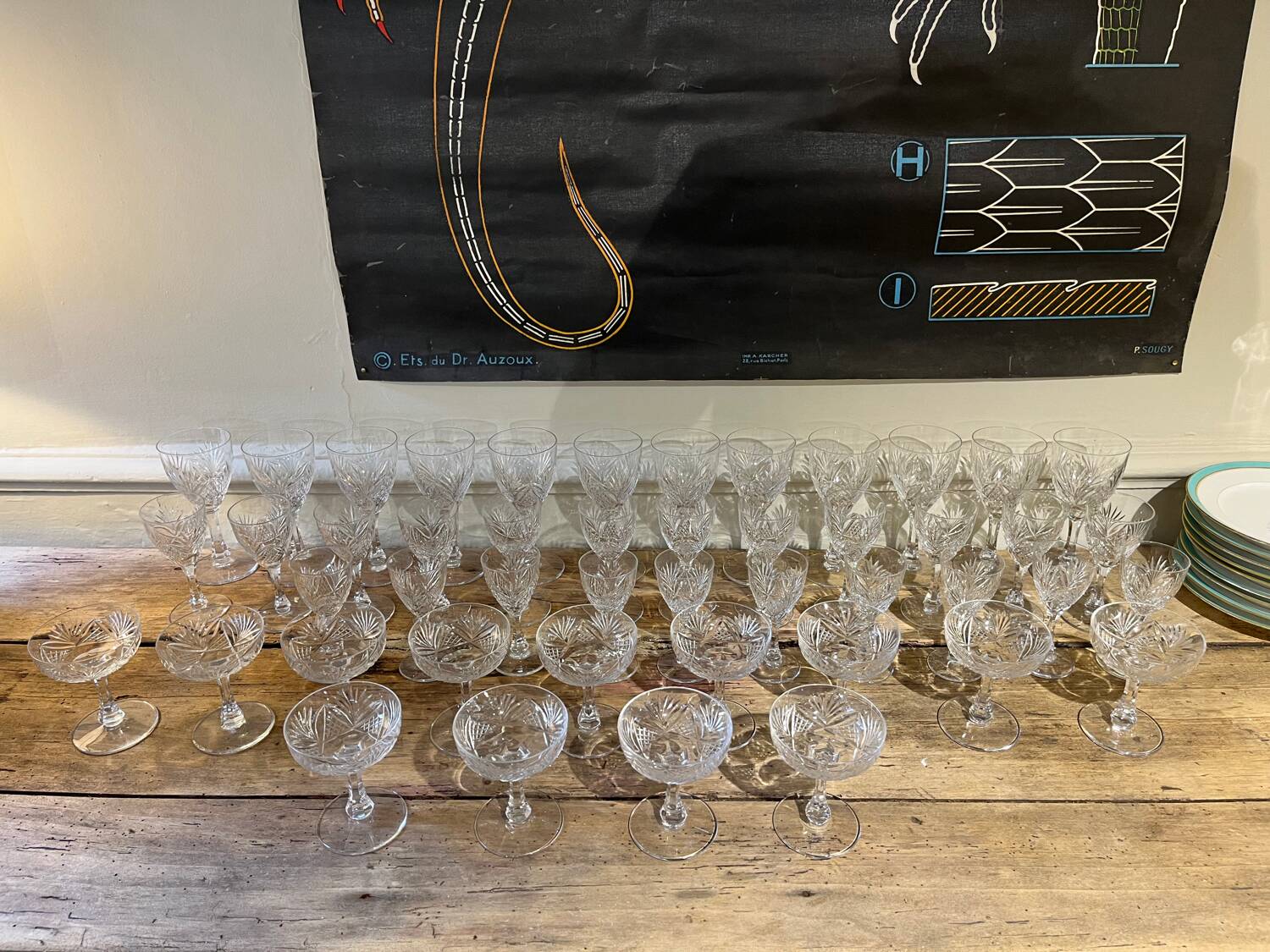 Beau lot de verres en cristal de Saint Louis