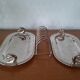 Two foie gras dishes and their toast holder