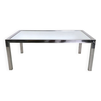 Table basse en acier avec plateau en miroir, Italie