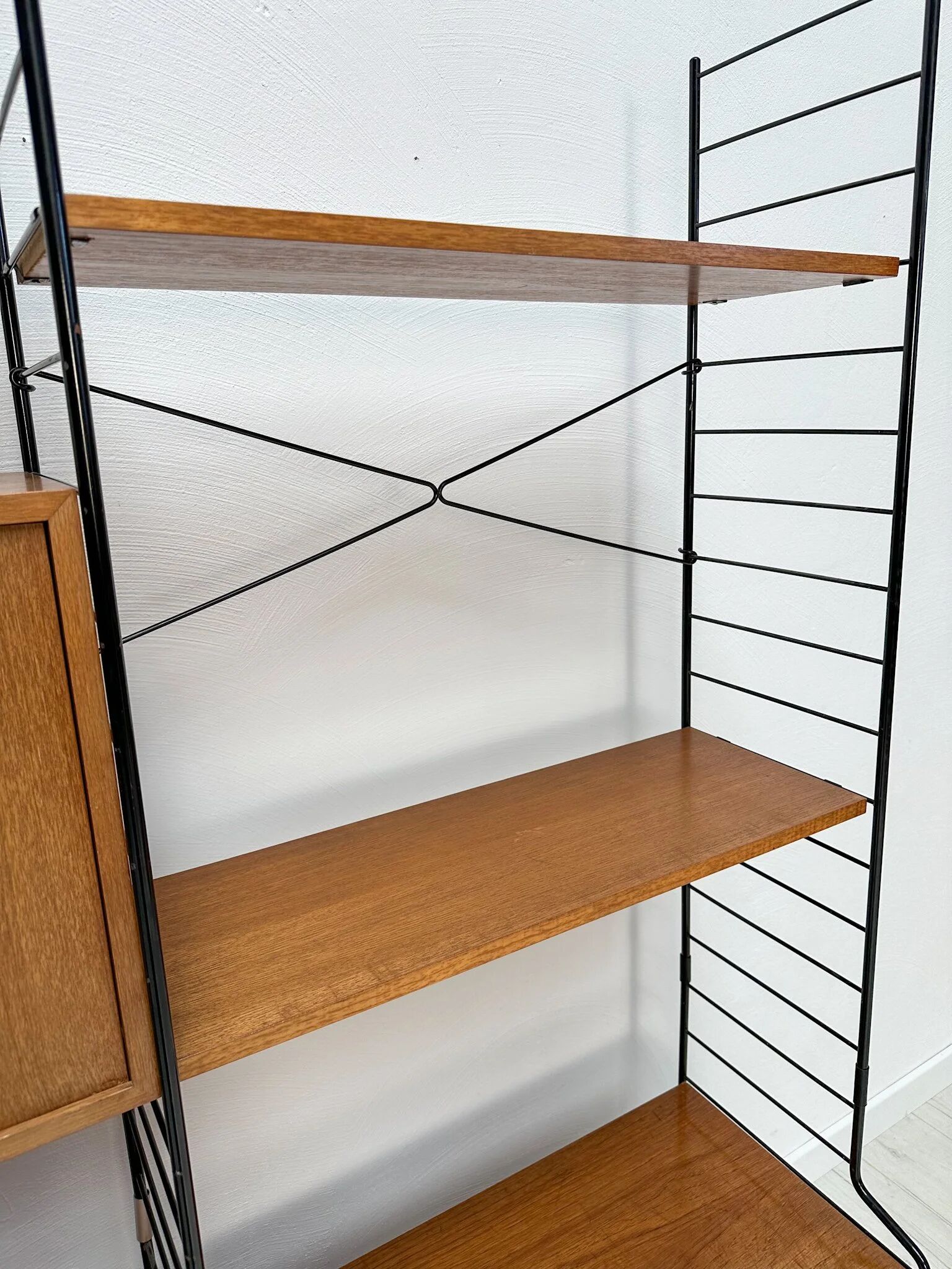 1960s Vintage Freestanding Walnut Shelving System by WHB