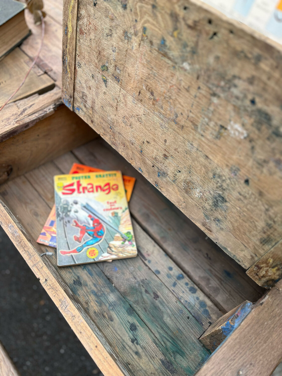 Double patinated school desk