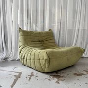 Togo velvet green armchair by Michel Ducaroy