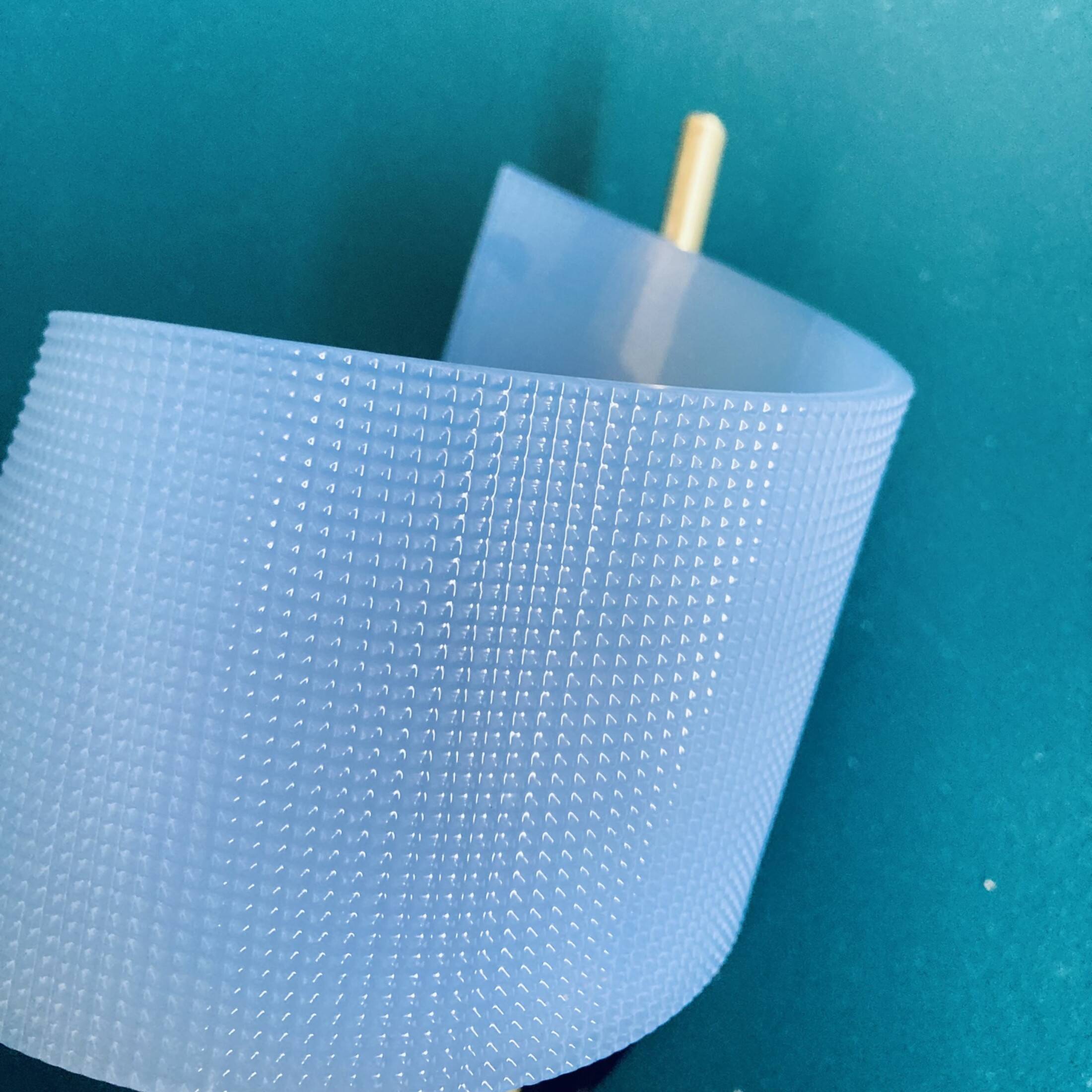 Pair of minimalist vintage seventies blue plastic and plexiglass wall lights