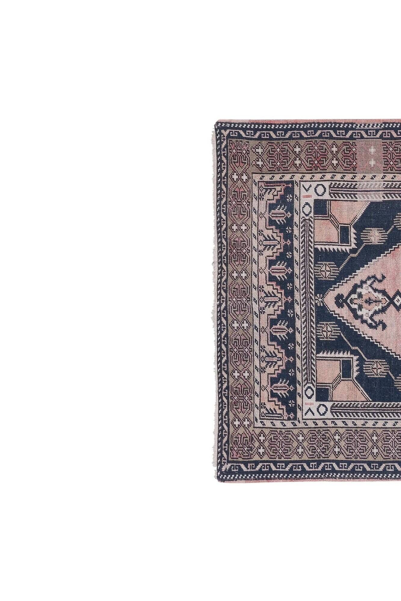 Vintage Turkish handmade rug 123x207 cm