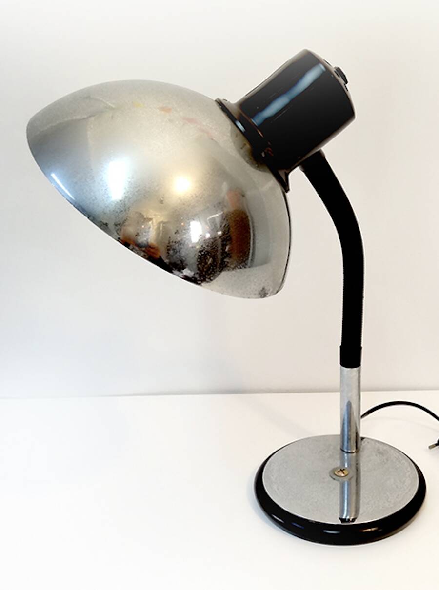 Chrome-plated Aluminor industrial lamp