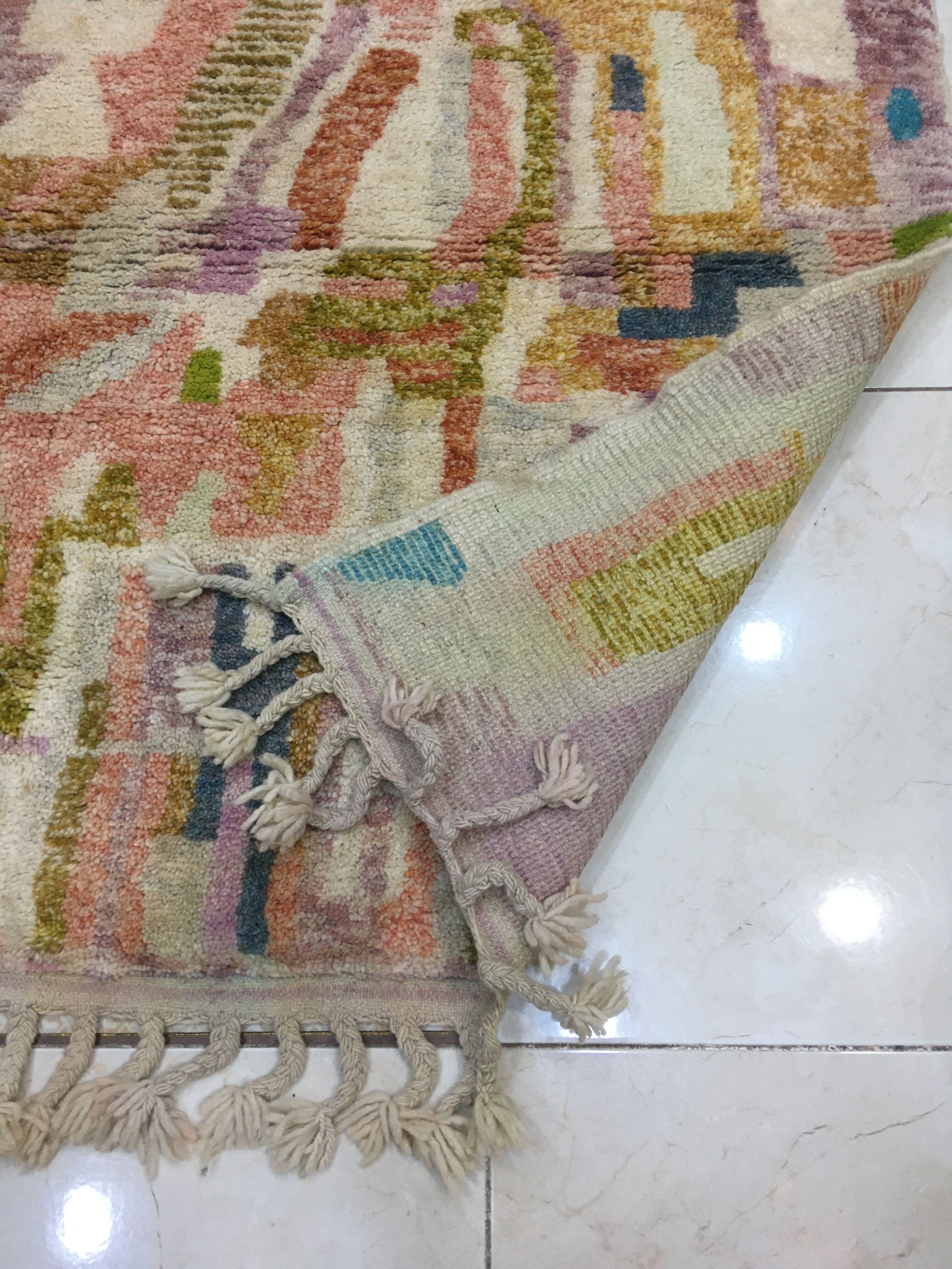 Corridor Carpet Beni Ouarain Moroccan Berber 4m x 1m15