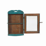 Vintage Green Wall Showcase Old Teck Patina and Piece of Origin India