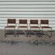 Series of 4 wooden chairs by Marcel in wood and fabric