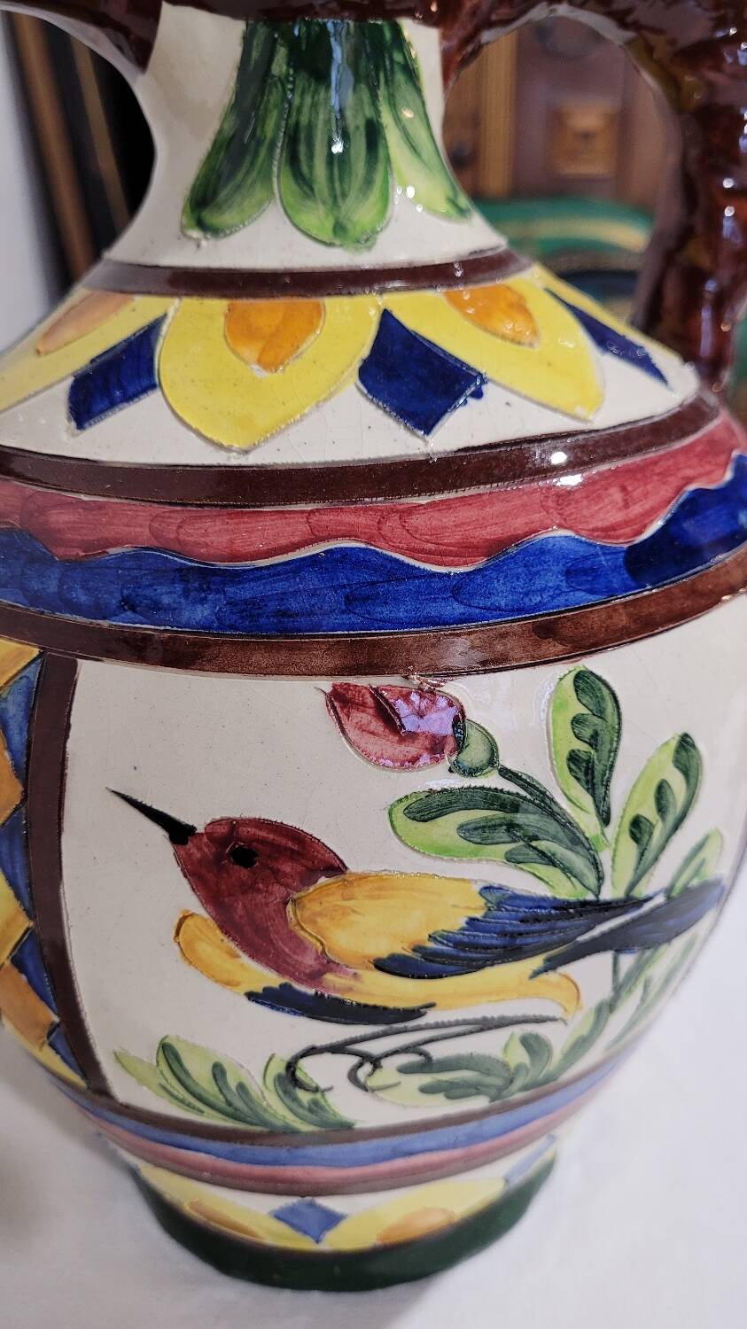 Céramique vase majolique italienne vintage Telly décoration italien