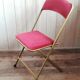 Pink velvet folding chair