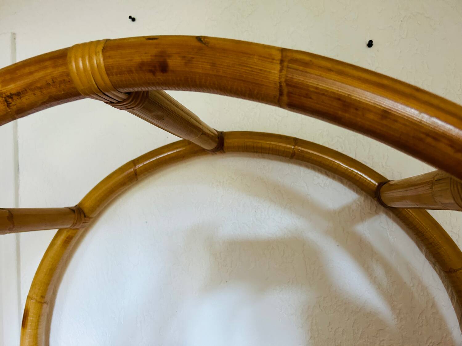 Vintage bamboo rattan shelf bookcase