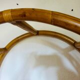 Vintage bamboo rattan shelf bookcase