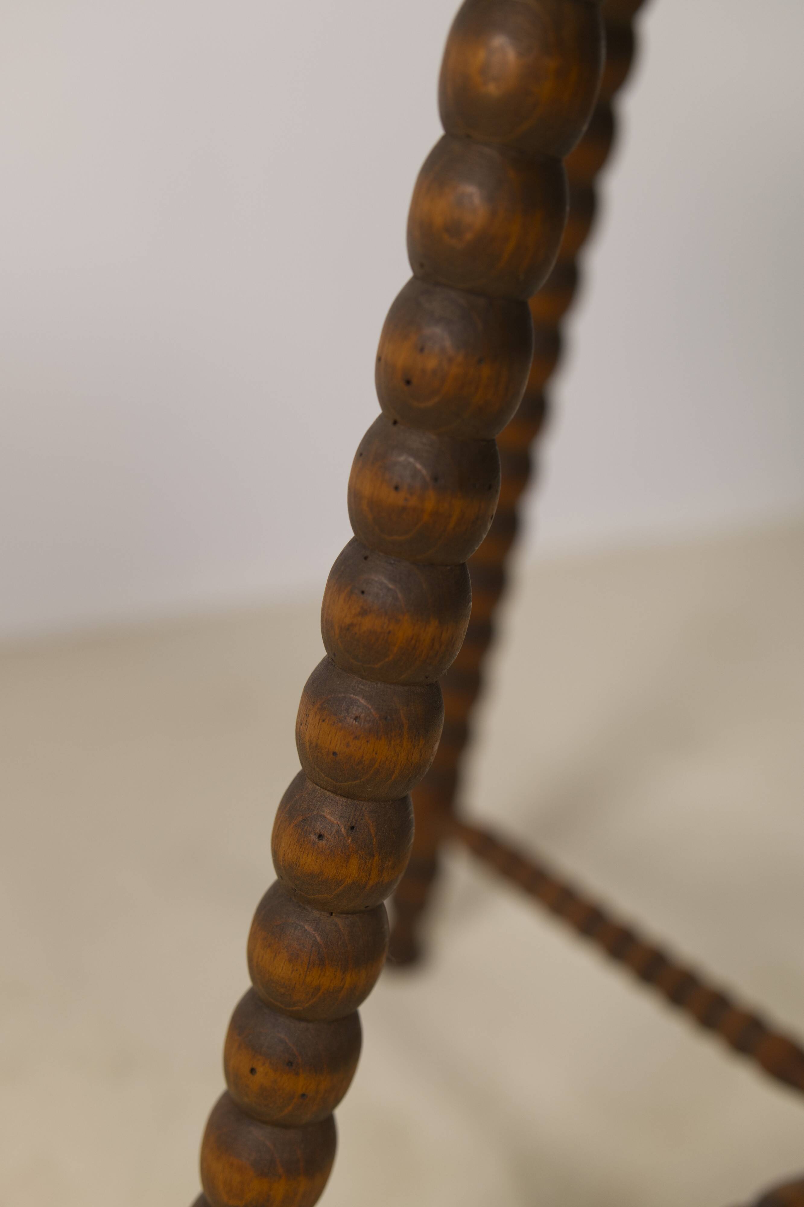 Vintage round Bobbin side table