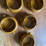 Set of 5 soup bowls Gien 70s