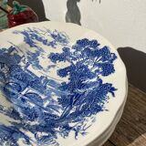 5 hollow plates / earthenware soup Gien Enoch Wedgwood style blue iron earth - vintage model