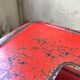 Tolix red metal industrial tab