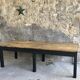 Table de ferme 230 cm - piétement noir - début XXe siècle
