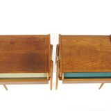 Set of 2 Scandinavian teak bedside tables, Carlström, Sweden, 1960