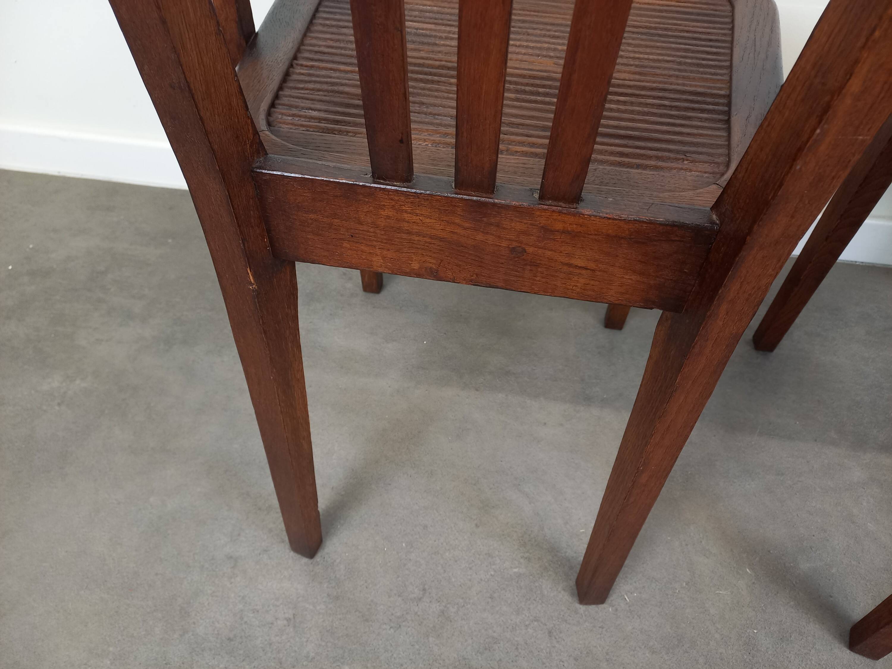 Pair of wooden bridge armchairs