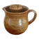 Large antique brown glazed stoneware jug with cork stopper.