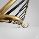 Coat rack, vintage 1950s-60s golden aluminium hats.