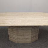 XL dining table in travertine, Italy circa 1970