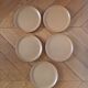 Set of 6 flat beige stoneware plates