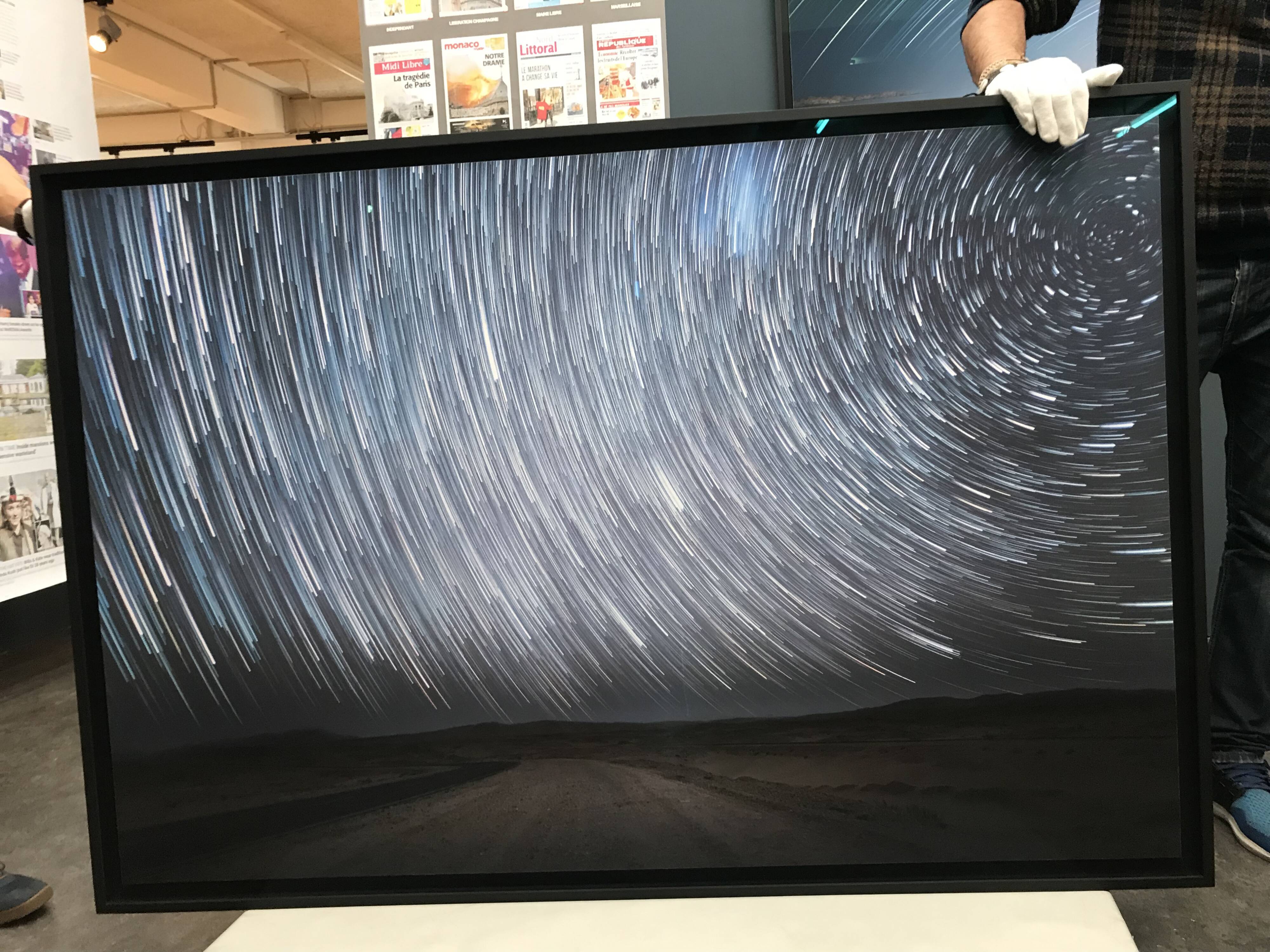 Night in the Namib Desert. Photograph 100x150cm. Star trails, edition 2/3.