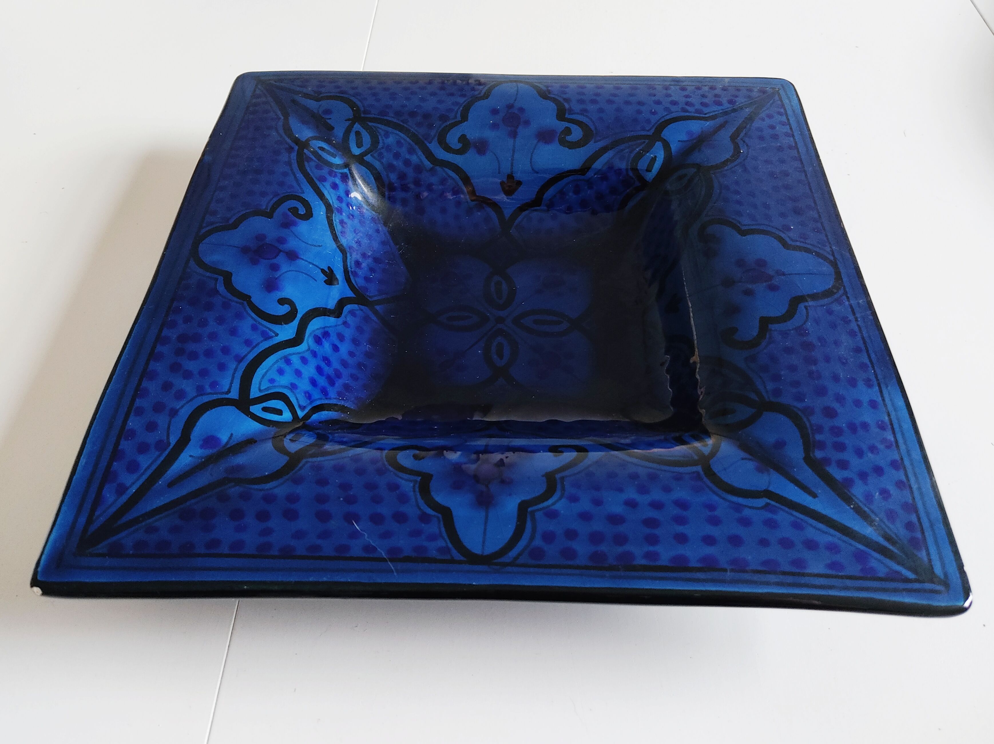 Empty square pocket oriental turkish ceramic