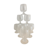 9 Riom blown and bubbled foot glasses