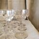 Suite of 11 glasses on foot for the drop liqueur in glass cisele