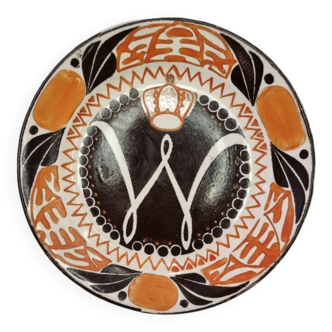 Dutch Inauguration ceramic Plate Of Wilhelmina from 1898