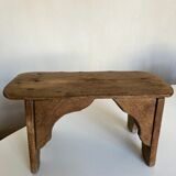 Small farm bench in pitchpin folk art 1900