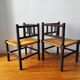 Pair of French corner chairs - turned wood, mid-20th century.