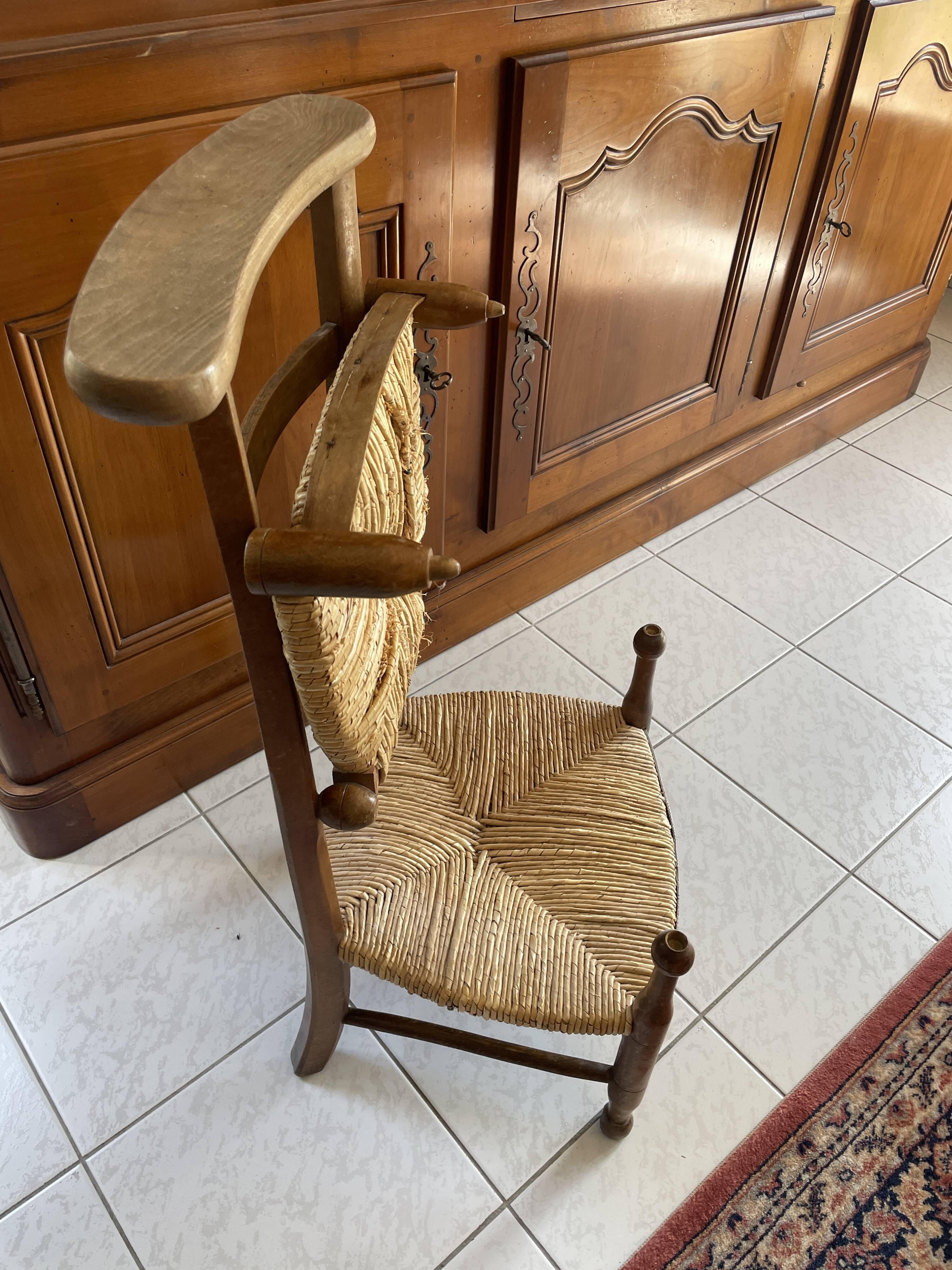 Prie Dieu, assise paillée