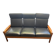 Scandinavian bench in solid teak and faux leather 1970