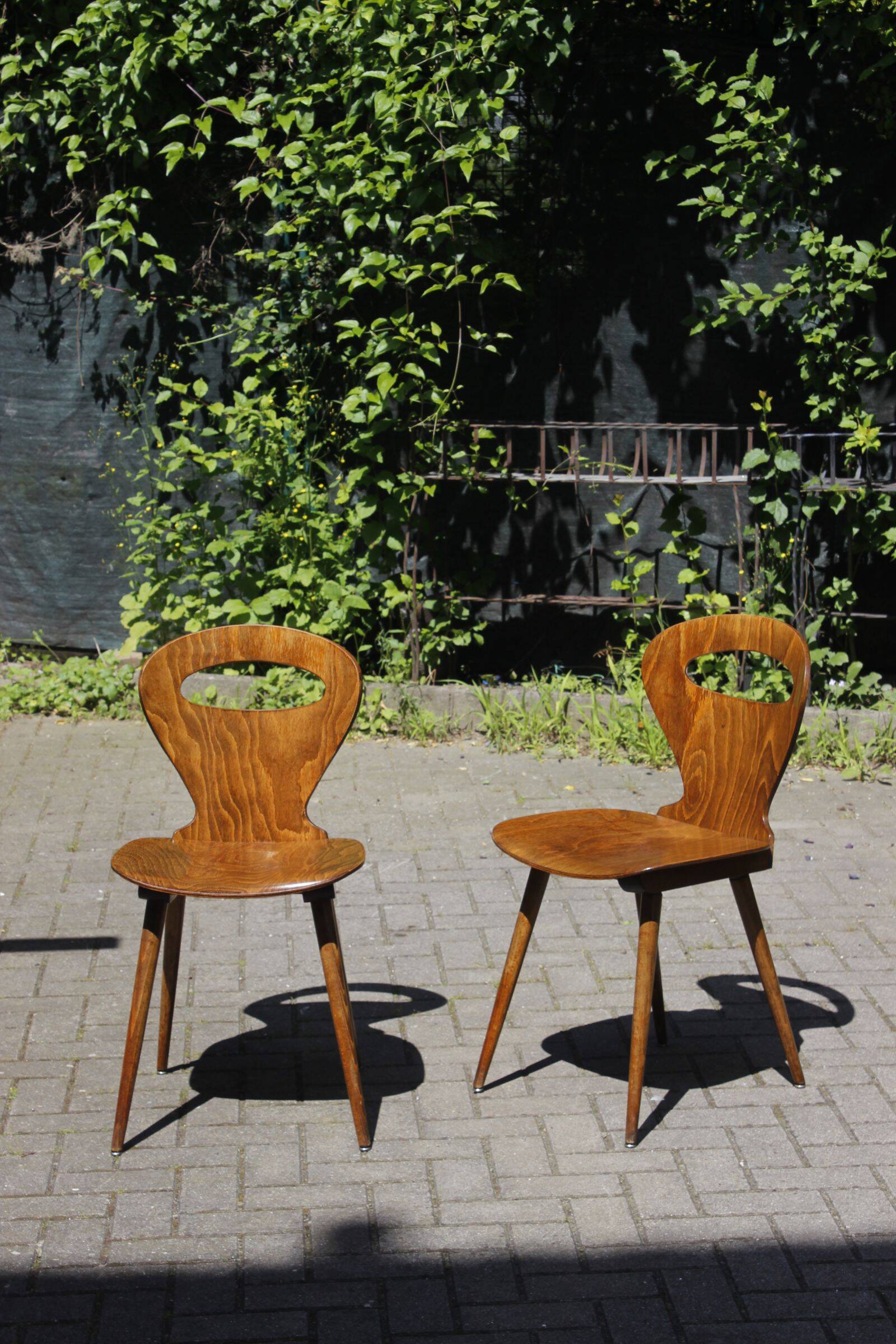 Pair of "Fourmi" bistro chairs Baumann France 1960s