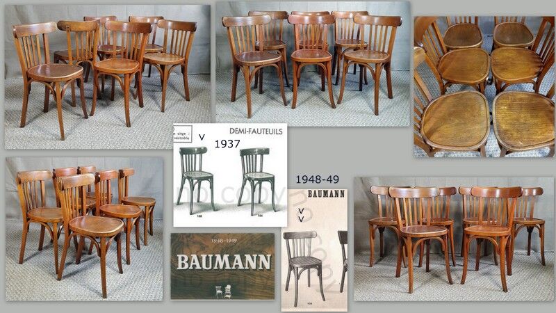 Lot 6 chairs Baumann no.108