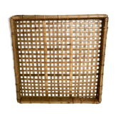 Plateau rotin et bambou  vintage 45X45cm